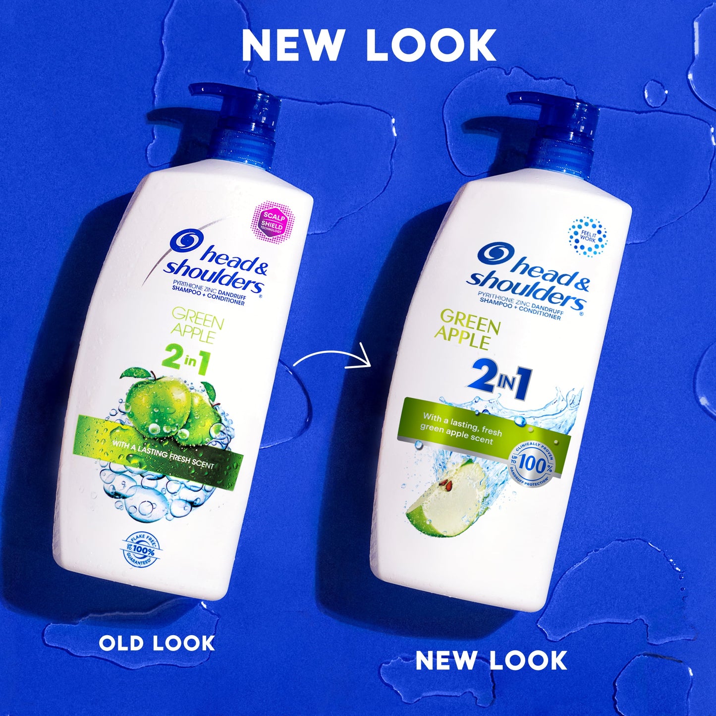 Head & Shoulders 2 in 1 Dandruff Shampoo and Conditioner, Green Apple, 28.2 oz