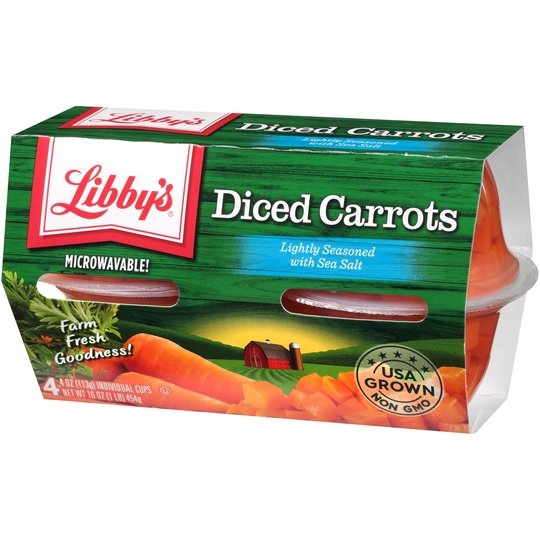 (4 Count) Libby's Diced Carrots, Canned Vegetables, 4 oz