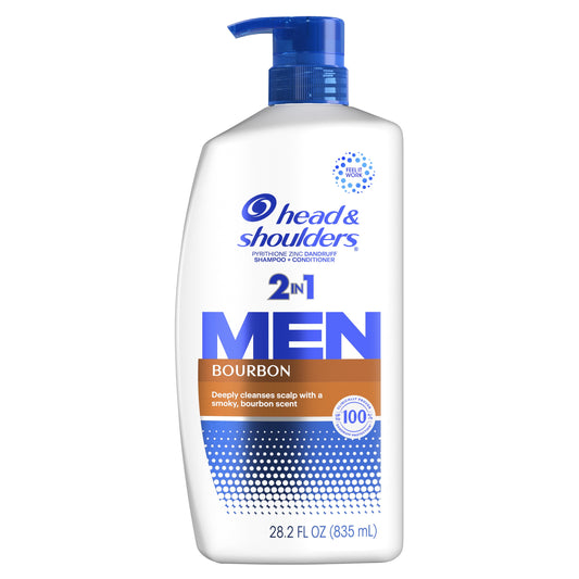 Head & Shoulders Mens 2 in 1 Dandruff Shampoo and Conditioner, Bourbon, 28.2 oz
