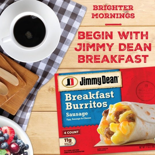 Jimmy Dean Sausage Breakfast Burritos, 4 Count (Frozen)