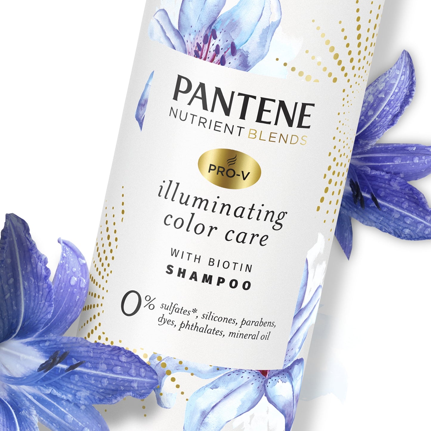 Pantene Sulfate Free Shampoo, Illuminating Shampoo with Biotin, Color Safe, 9.6 oz