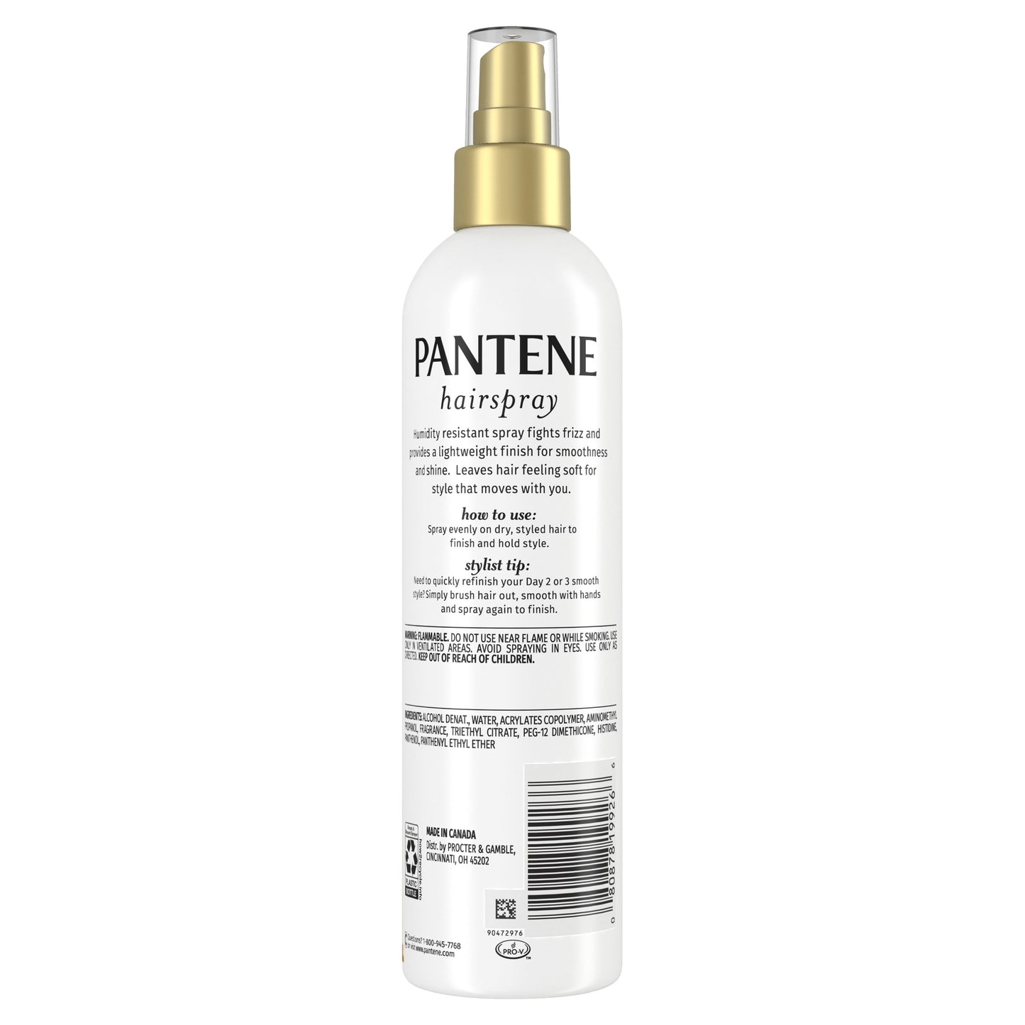 Pantene Hairspray, Non Aerosol, Lightweight Finish, Level 2 Hold, Anti Frizz, Color Safe, 8.5 oz