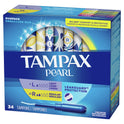 Tampax Pearl Tampons Duo Multipack with LeakGuard Braid, Light/Regular Absorbency, 34 Ct
