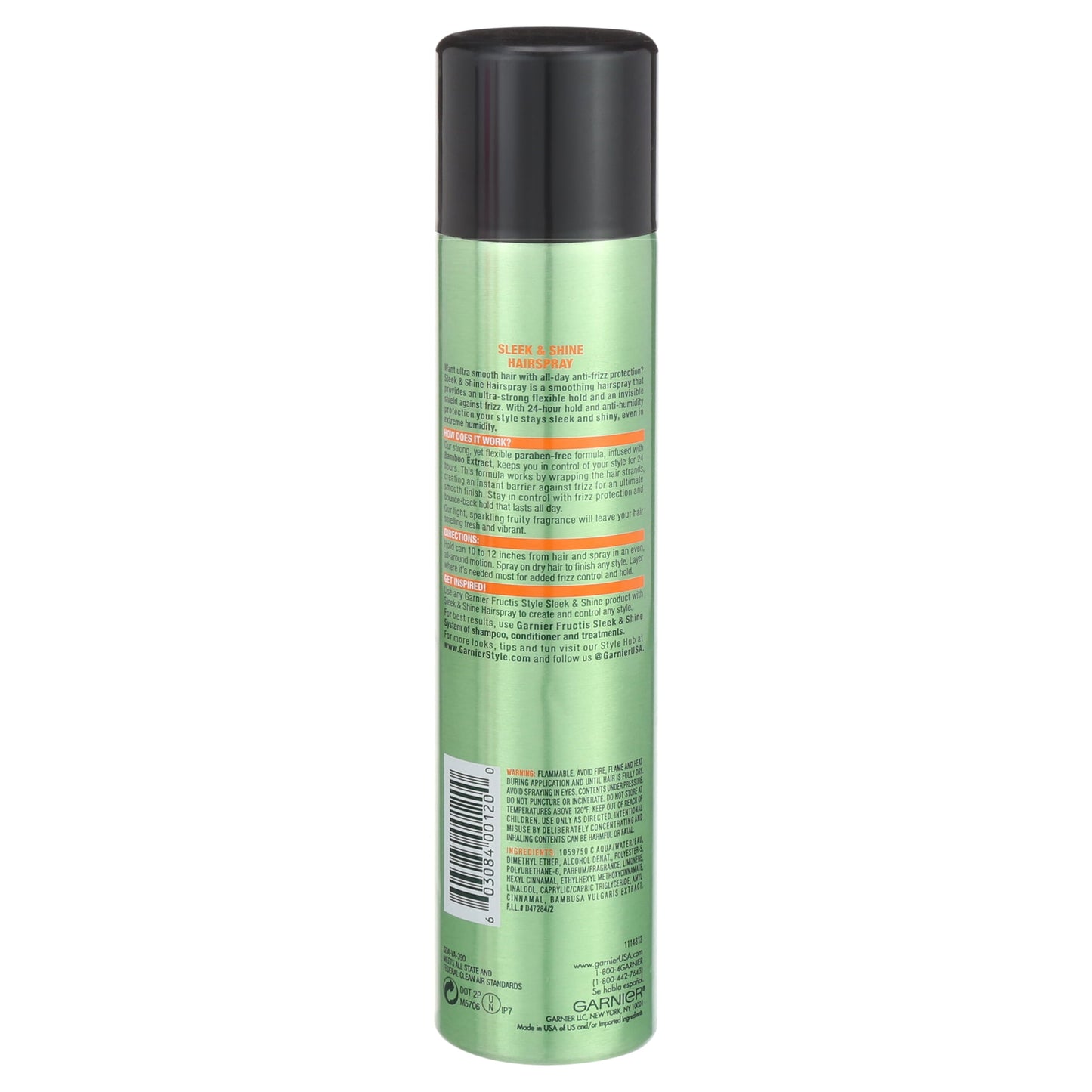 Garnier Fructis Style Sleek & Shine Anti-Humidity Hairspray, Ultra Strong Hold, 8.25 oz