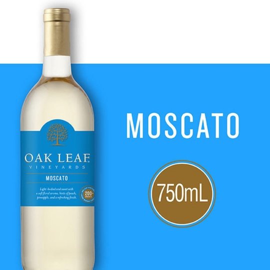 Oak Leaf Vineyards Moscato White Wine, 750 ml Glass, ABV 10.00%