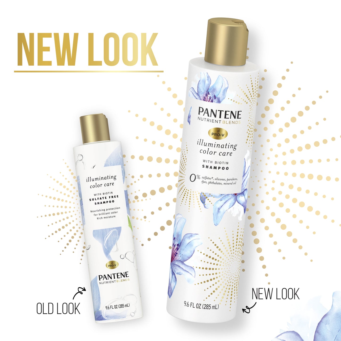 Pantene Sulfate Free Shampoo, Illuminating Shampoo with Biotin, Color Safe, 9.6 oz