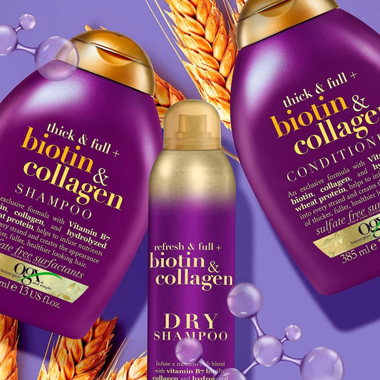 OGX Biotin & Collagen Thickening Volumizing Daily Conditioner with Vitamin B7 & Hydrolyzed Wheat Protein, 13 fl oz