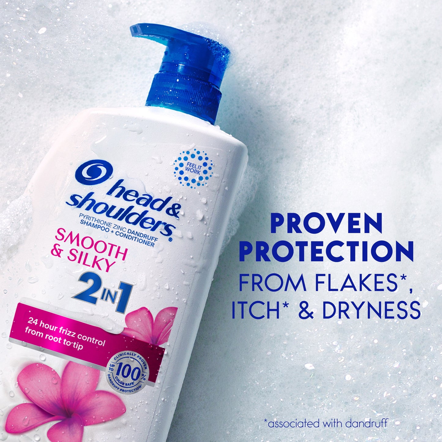 Head & Shoulders 2 in 1 Dandruff Shampoo and Conditioner, Smooth and Silky, 28 oz