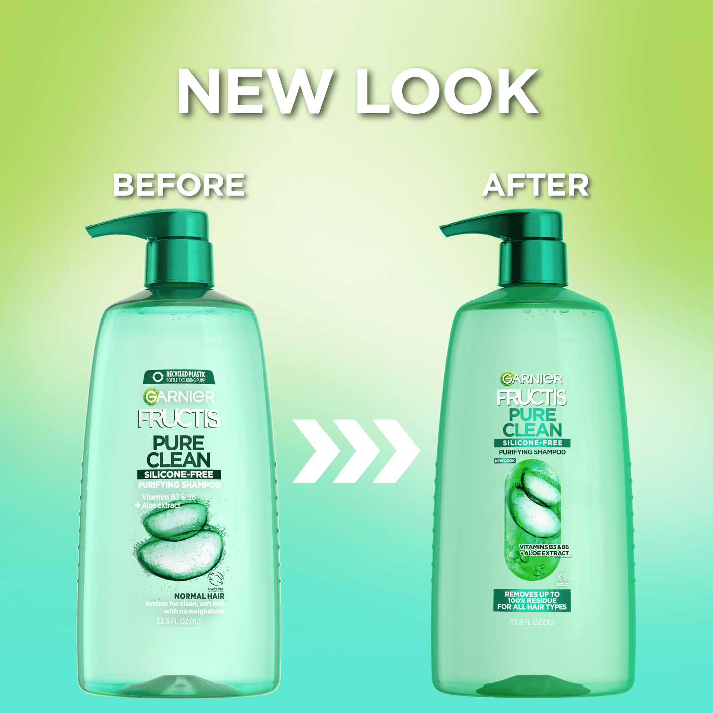 Garnier Fructis Pure Clean Purifying Shampoo, for All Hair Types, 33.8 fl oz