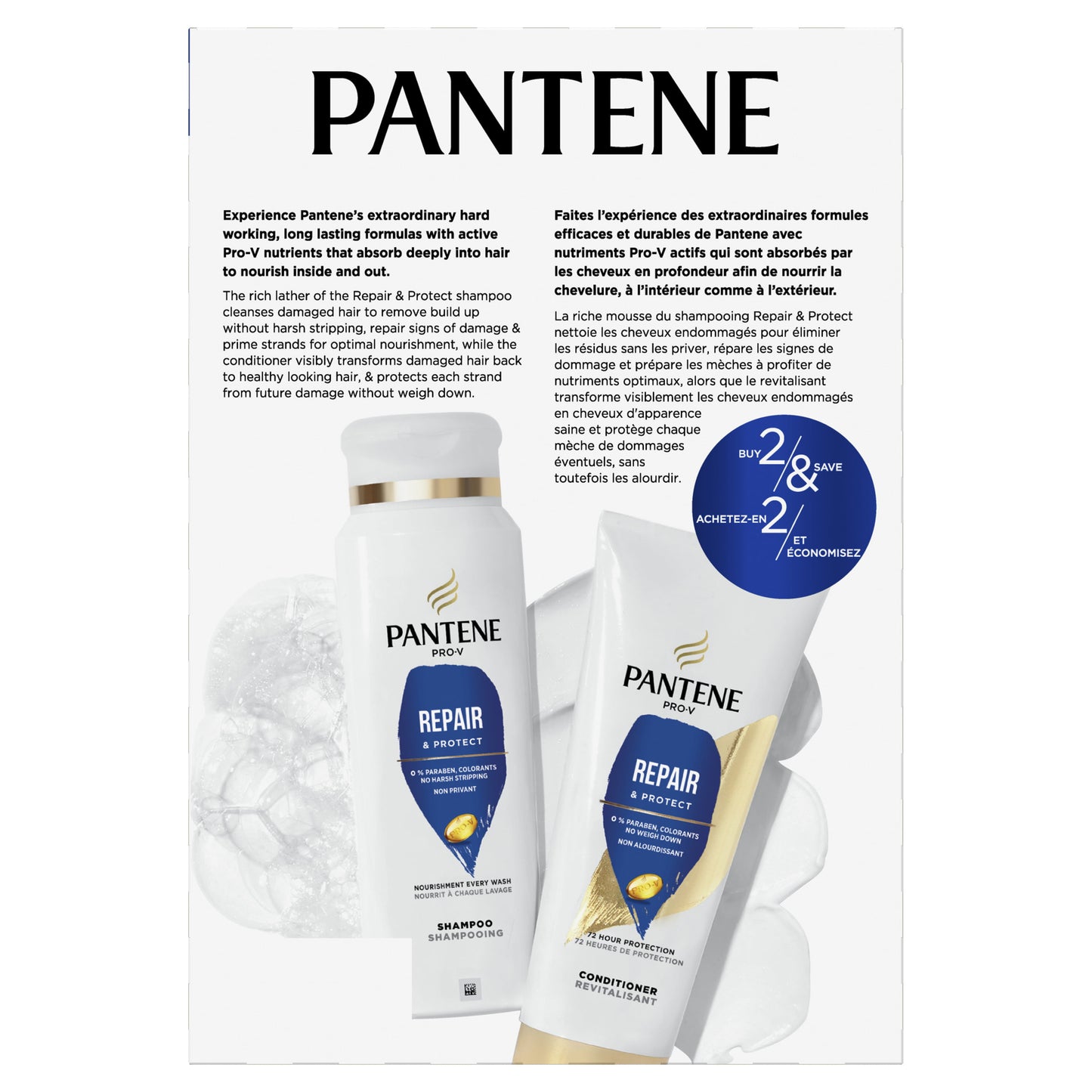 Pantene Pro-V Repair & Protect Shampoo, All Hair Types,10.4 fl oz + Conditioner, 9.0 fl oz