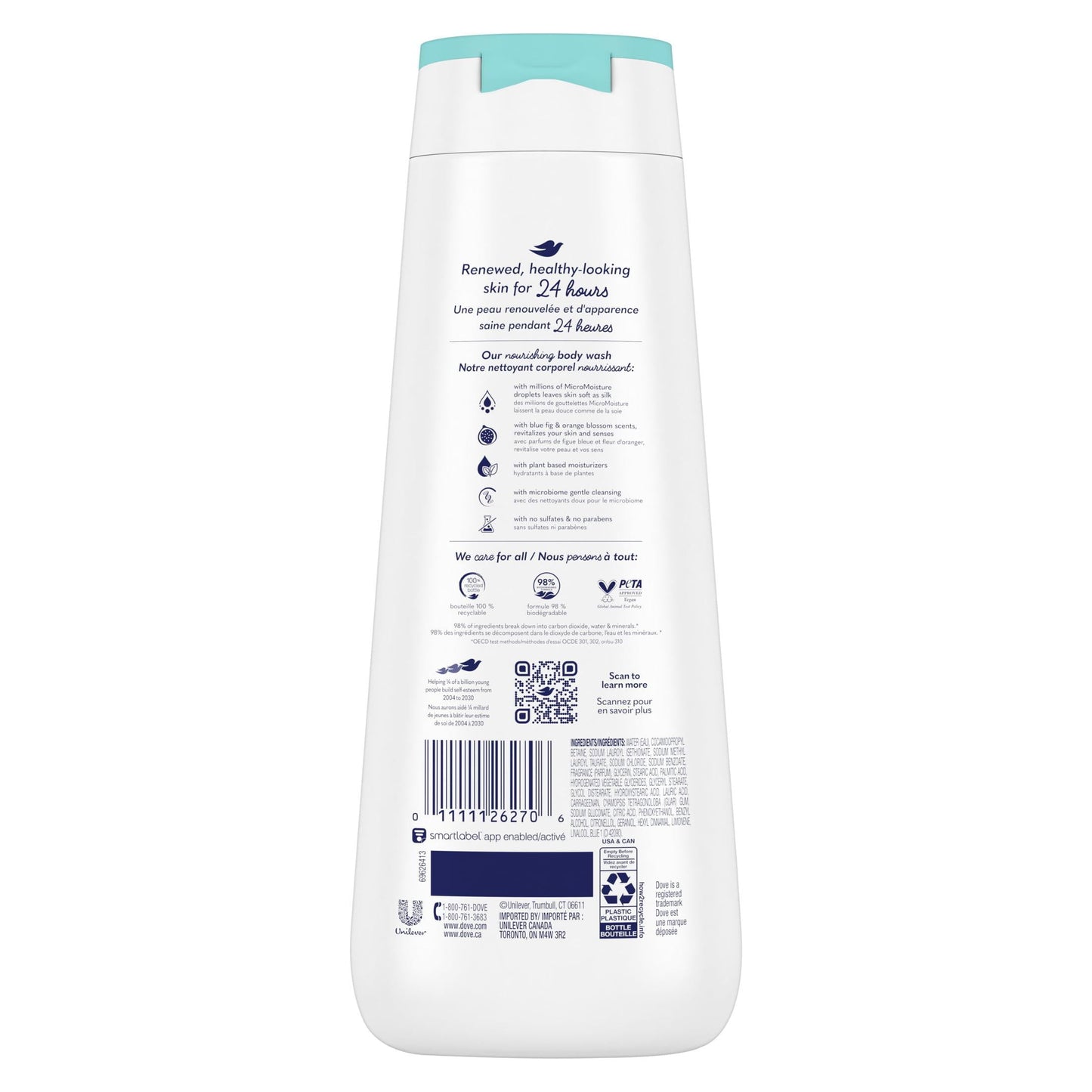 Dove Reviving Long Lasting Gentle Body Wash, Blue Fig and Orange Blossom, 20 fl oz