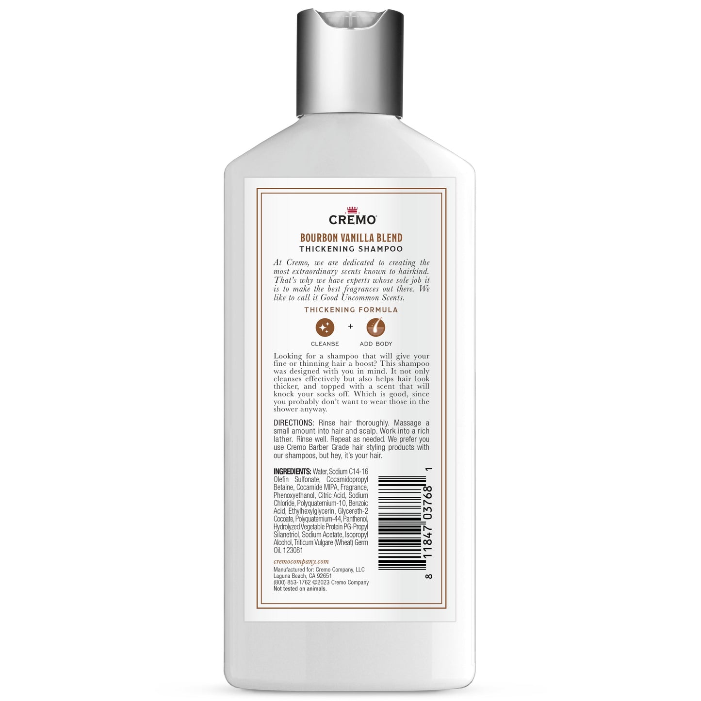 Cremo Bourbon Vanilla Thickening Shampoo 16oz