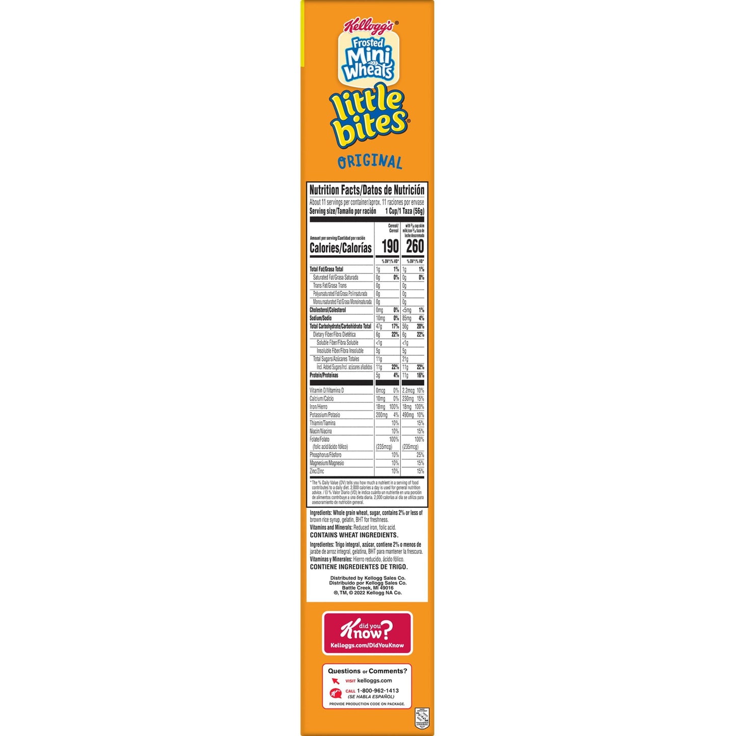 Kellogg's Frosted Mini-Wheats Little Bites Original Breakfast Cereal, Family Size, 23 oz Box