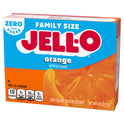 Jell-O Orange Artificially Flavored Zero Sugar Low Calorie Gelatin Dessert Mix, Family Size, 0.6 oz Box