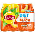 Lipton Diet Peach Iced Tea, 16.9 fl oz, 12 Pack Bottles