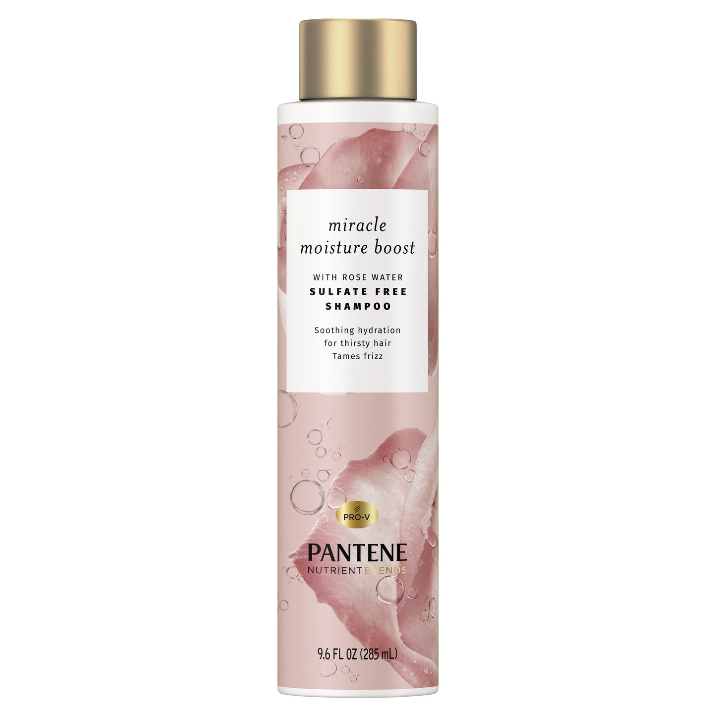Pantene Sulfate Free Shampoo with Rose Water, Color Safe, Nutrient Blends, 9.6 oz
