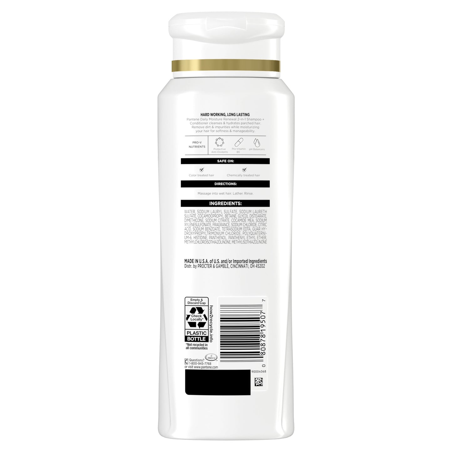 Pantene Pro-V Daily Moisture Renewal 2 in 1 Shampoo + Conditioner, All Hair Types, 10.4 fl oz