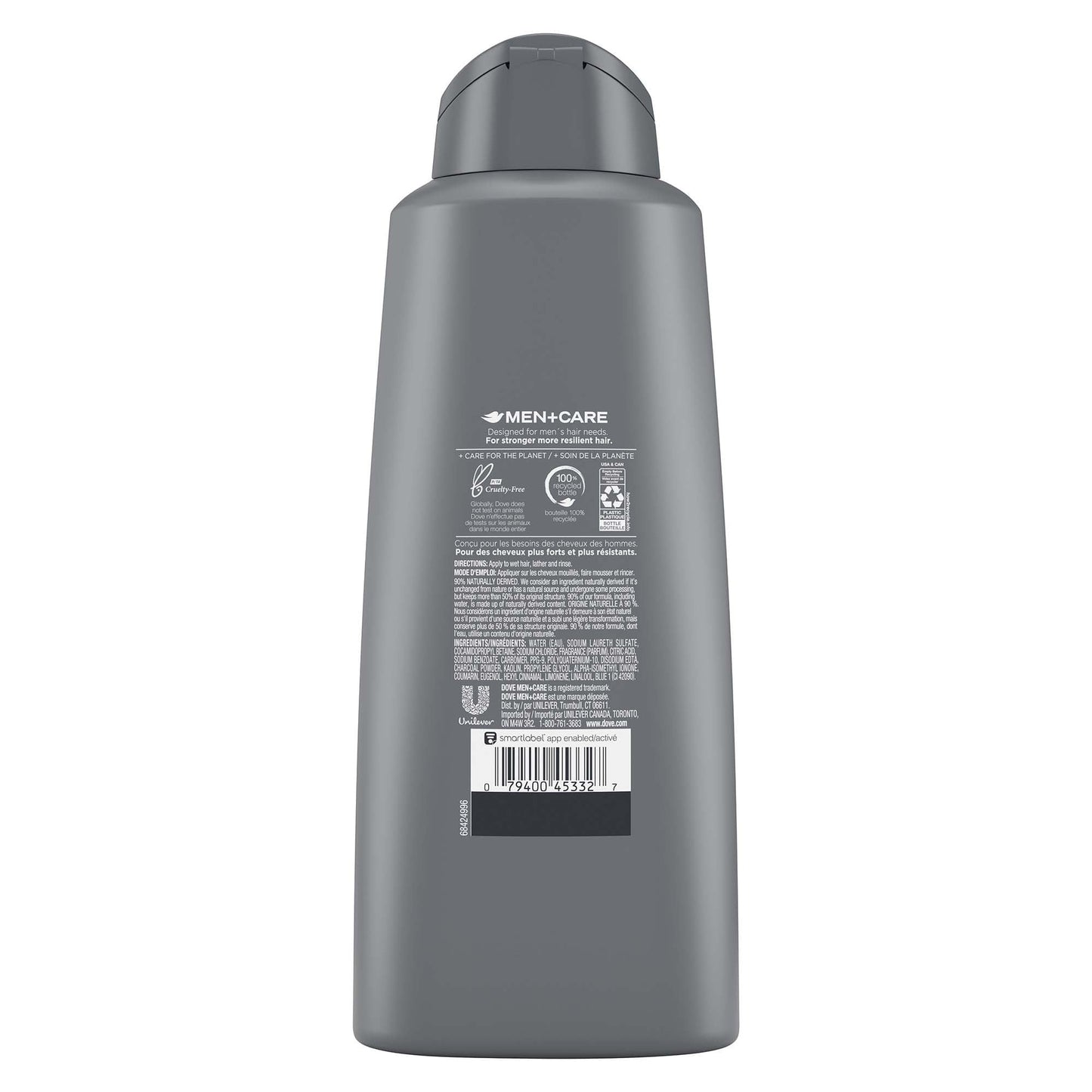 Dove Men+Care Purifying Daily Shampoo for Dry Hair, Charcoal and Clay, 20.4 fl oz