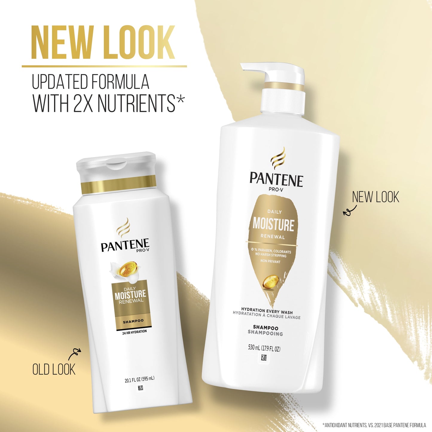Pantene Pro-V Daily Moisture Renewal Shampoo, All Hair Types, 17.9 fl oz