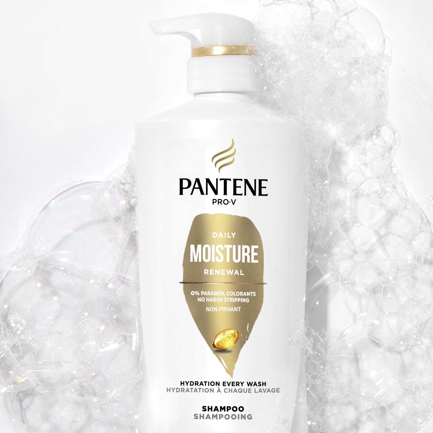 Pantene Pro-V Daily Moisture Renewal Shampoo, All Hair Types, 17.9 fl oz