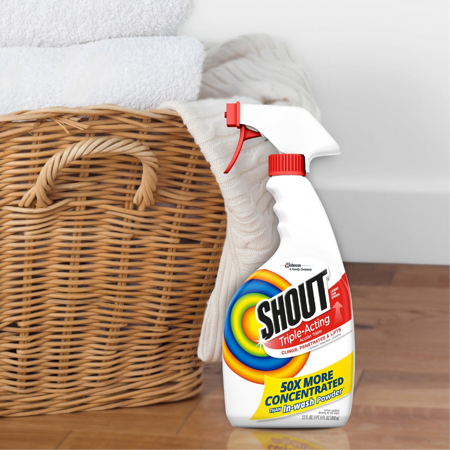 Shout Triple-Acting, Laundry Stain Remover, 22 Ounce