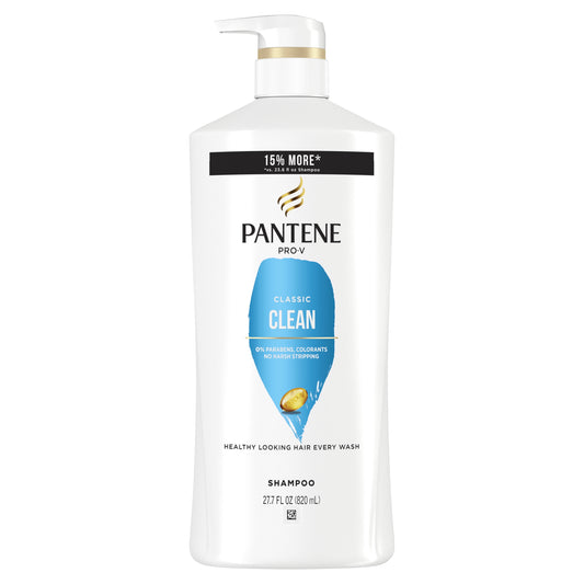 Pantene Pro-V Classic Clean Shampoo, All Hair Types, 27.7 fl oz