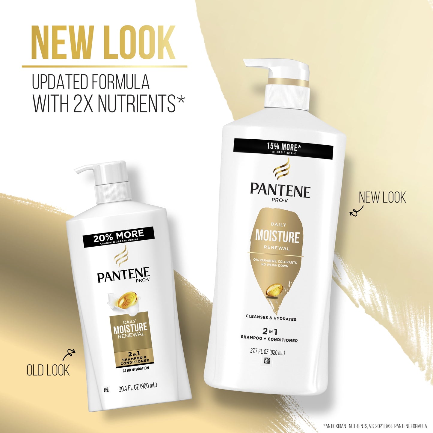 Pantene Pro-V Daily Moisture Renewal 2 in 1 Moisturizing Shampoo + Conditioner, 27.7 fl oz