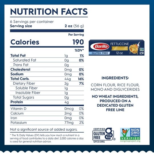Barilla Gluten Free Fettuccine Pasta, 12 oz