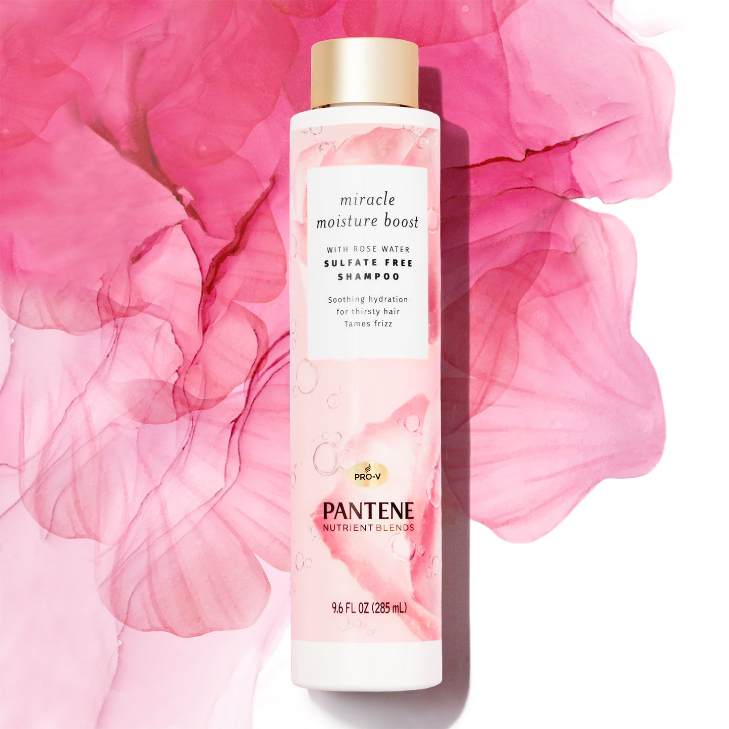 Pantene Sulfate Free Shampoo with Rose Water, Color Safe, Nutrient Blends, 9.6 oz