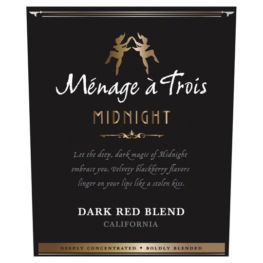 Menage a Trois Midnight Dark Red Wine Blend, 750 ml Bottle