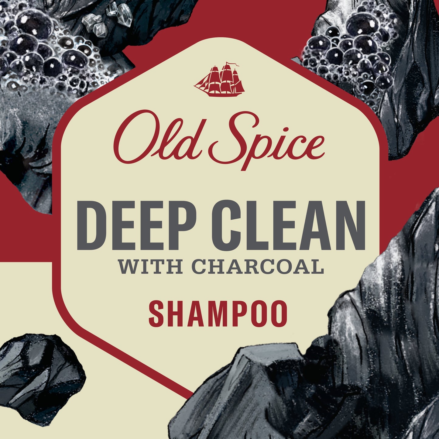 Old Spice Volcano Charcoal Shampoo for Men, All Hair Types, 21.9 fl oz