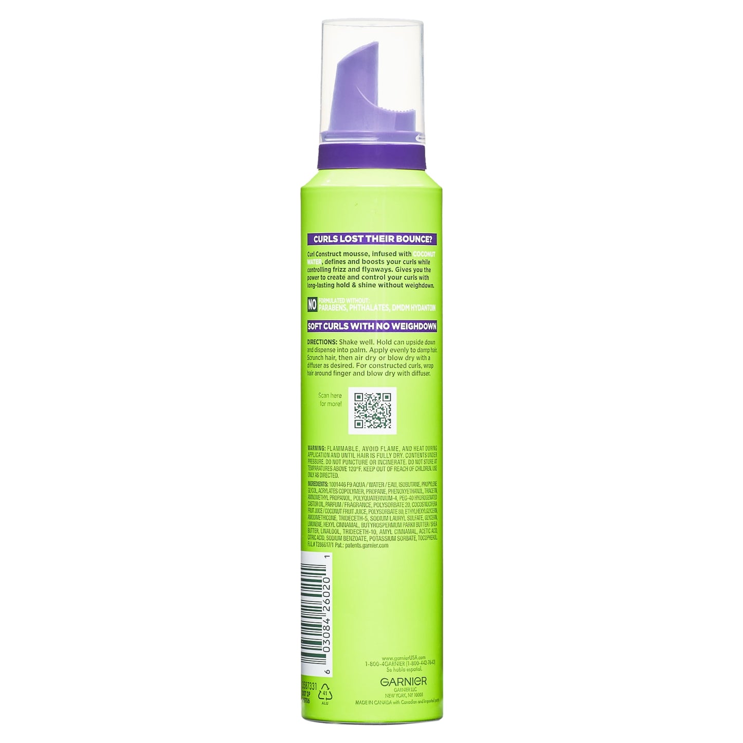 Garnier Fructis Style Curl Construct Creation Mousse, For Curly Hair, 6.8 oz