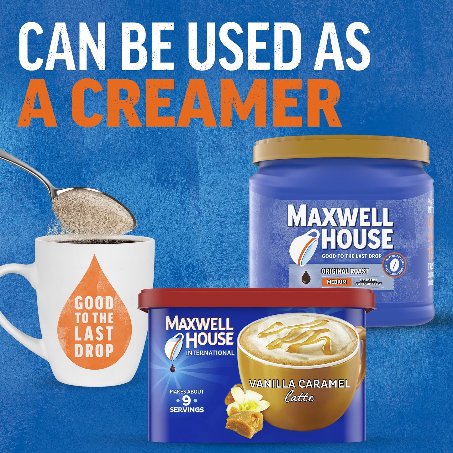 Maxwell House International Vanilla Caramel Latte Cafe Style Beverage Mix, 8.7 oz. Canister