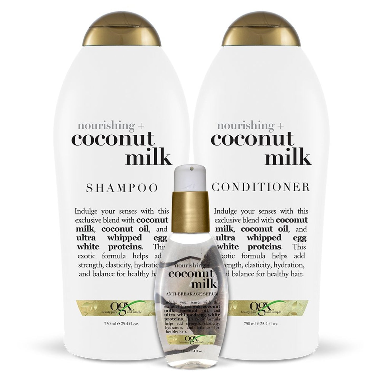 OGX Nourishing + Coconut Milk Moisturizing Daily Shampoo with Egg White Protein, 25.4 fl oz