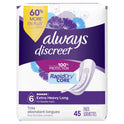 Always Discreet Incontinence Pads, Extra Heavy Absorbency, Long Length, 45 CT