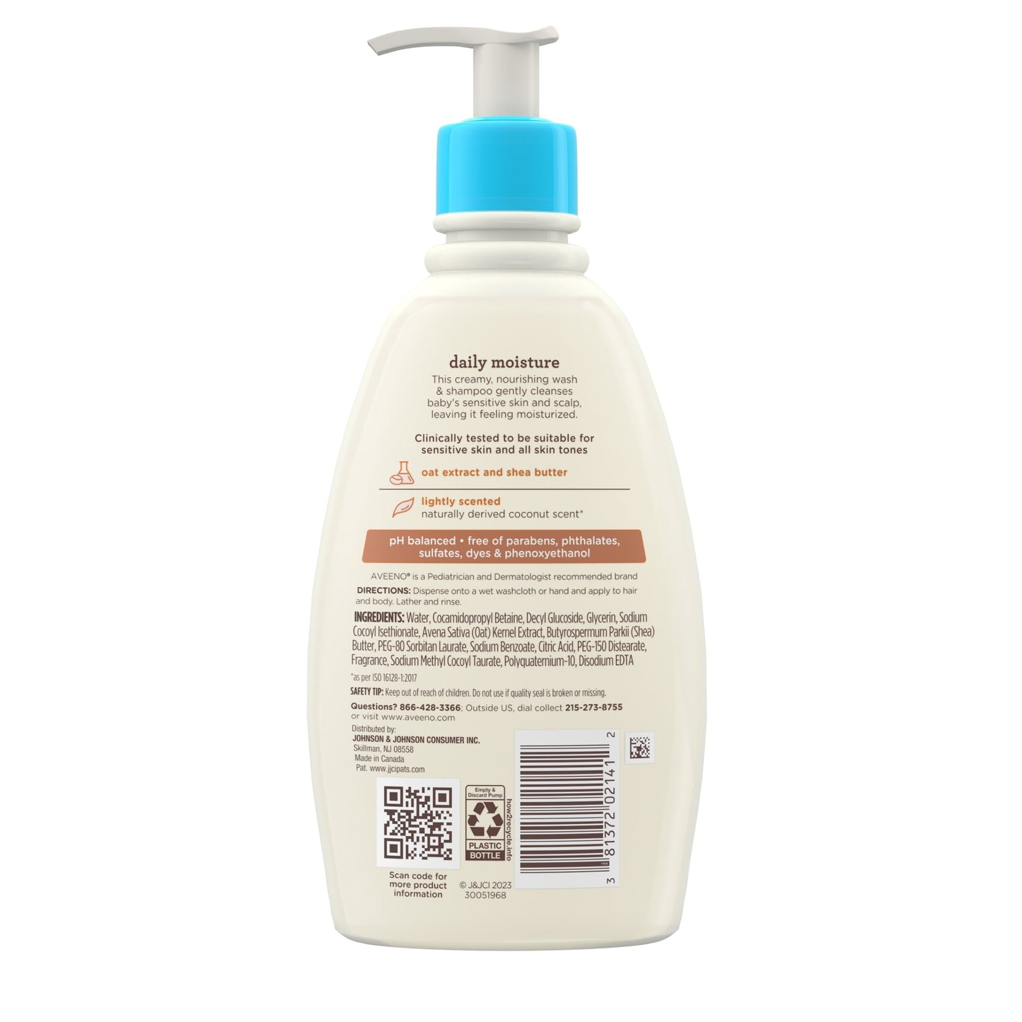 Aveeno Baby Daily Moisturizing 2-in-1 Body Wash & Shampoo, 12 fl. oz