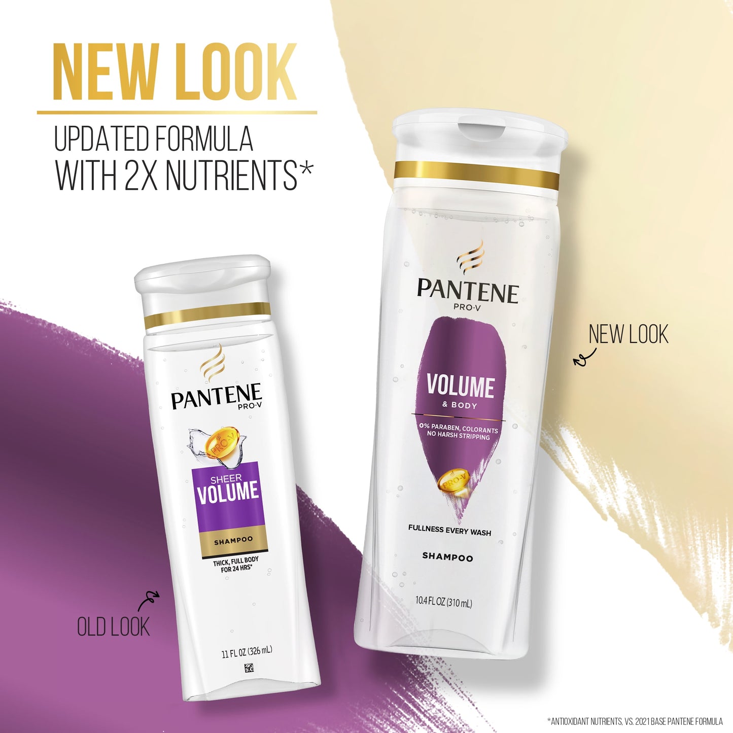 Pantene Pro-V Volume and Body Shampoo, All Hair Types, 10.4 fl oz