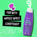 Aussie Miracle Waves Anti-Frizz Hemp Paraben-Free Shampoo, 26.2 fl oz for All Hair Types