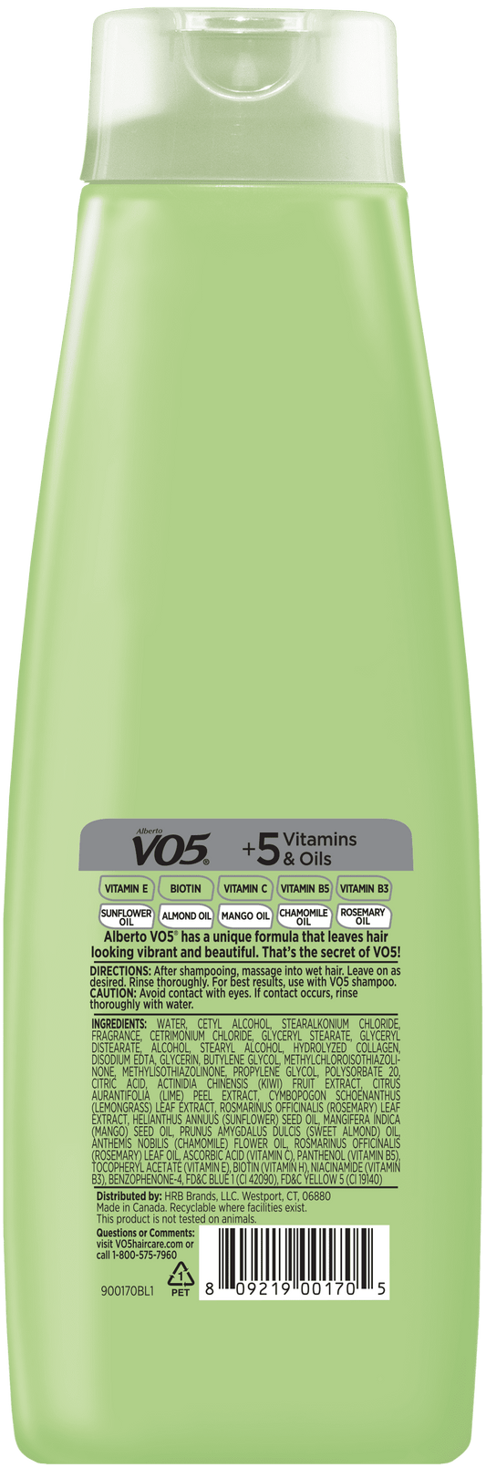 Alberto VO5 Kiwi Lime Squeeze Conditioner with Vitamin E & C, for All Hair Types, 16.9 fl oz