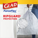 Glad ForceFlex 13 Gallon Tall Kitchen Trash Bags, Unscented, 120 Bags
