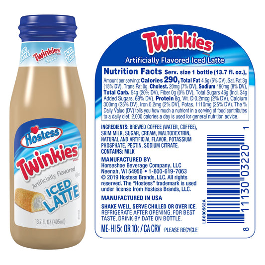 Hostess Twinkies Iced Latte Ready-to-Drink Coffee, 13.7 fl oz