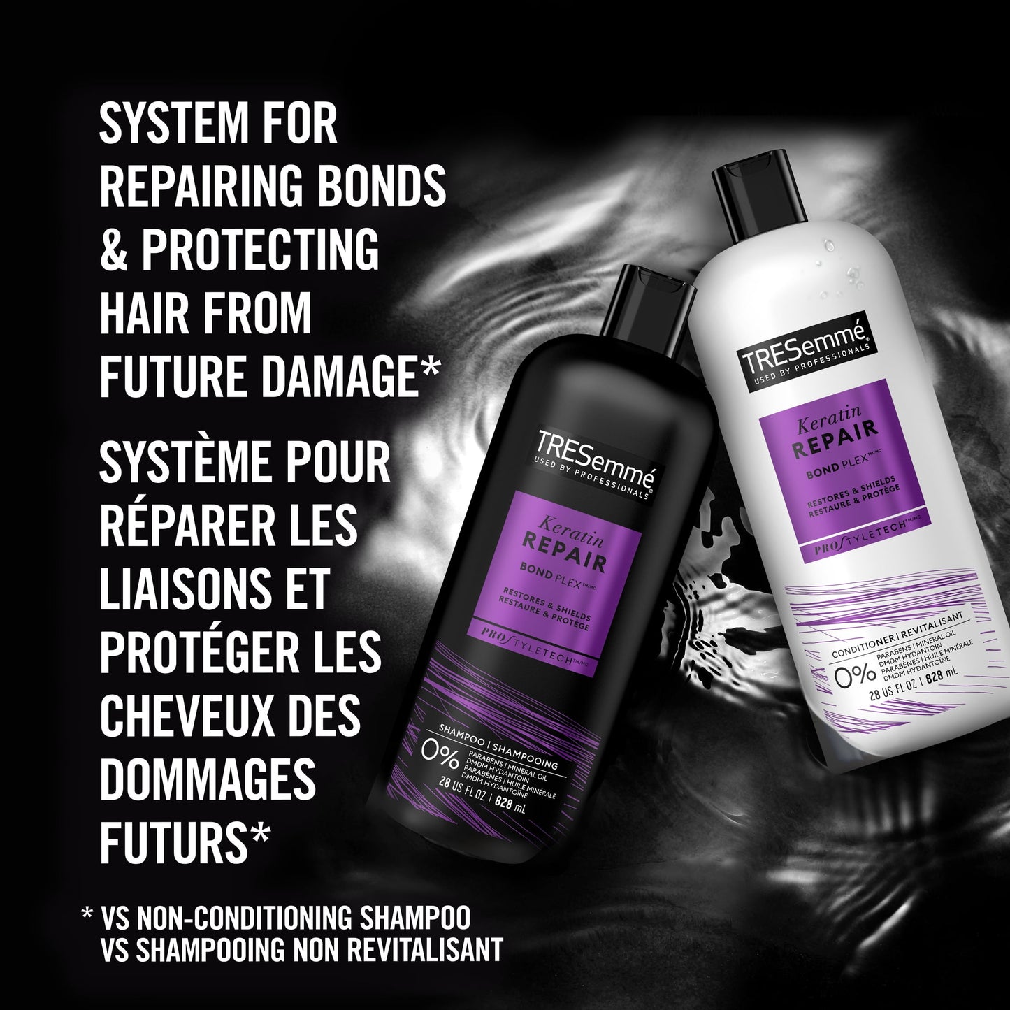 TRESemme Keratin Repair Restores and Shields Daily Shampoo for All Hair Types, 28 fl oz