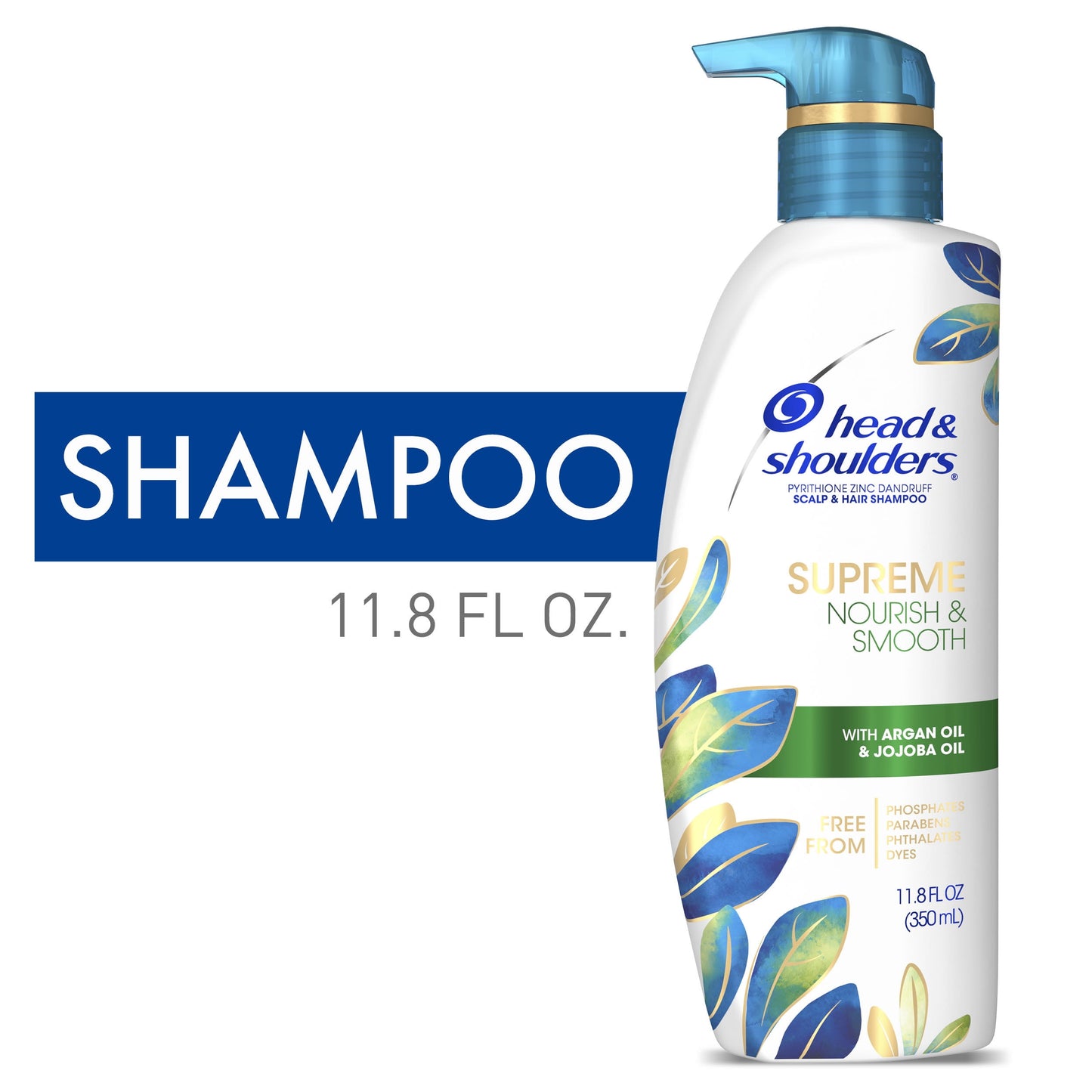 Head & Shoulders Supreme Sulfate Free Nourish & Smooth Shampoo, All Hair Types, 11.8 fl oz