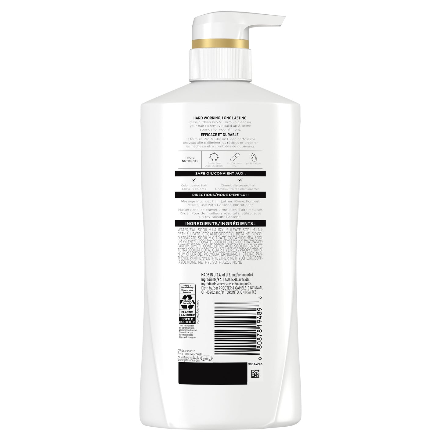 Pantene Pro-V Classic Clean Shampoo, 17.9 oz/530 mL