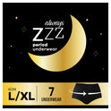 Always ZZZ Overnight Disposable Period Underwear for Women, Size L-XL, 7 Ct