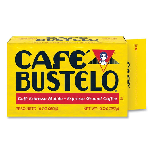 Caf Bustelo, Espresso Style Dark Roast Ground Coffee, Vacuum-Packed 10 oz. Brick