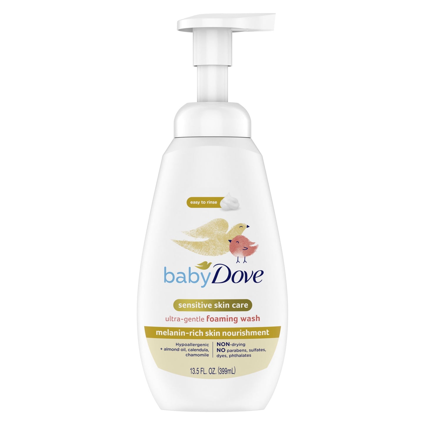 Dove Baby Foaming Wash Melanin-Rich Skin Nourishment, Ultra Gentle Liquid Body Wash, 13.5 oz