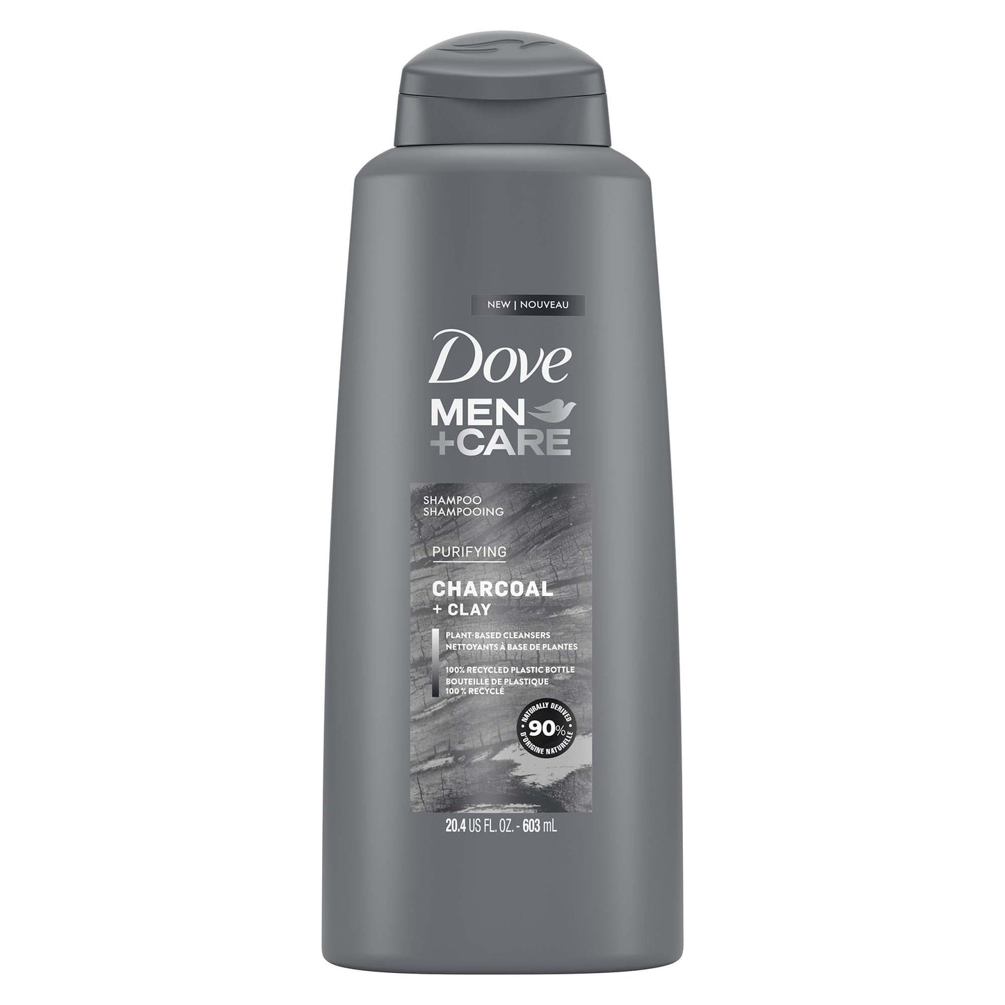Dove Men+Care Purifying Daily Shampoo for Dry Hair, Charcoal and Clay, 20.4 fl oz