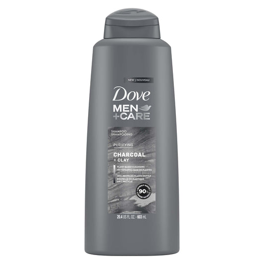 Dove Men+Care Purifying Daily Shampoo for Dry Hair, Charcoal and Clay, 20.4 fl oz