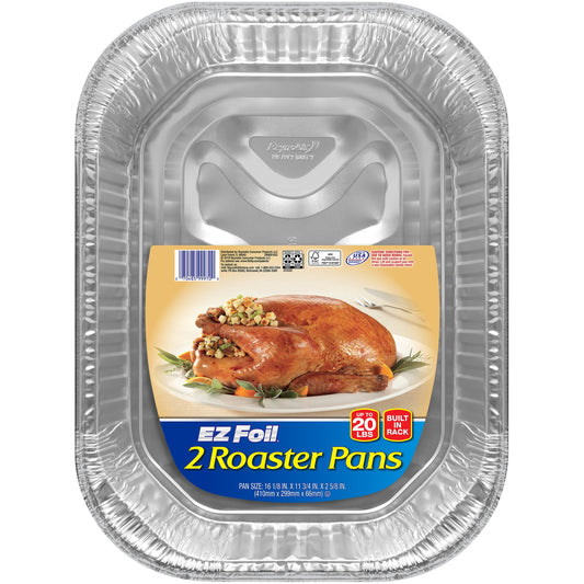 EZ Foil Roaster Pans, Up to 20 Pound Capacity, 2 Count
